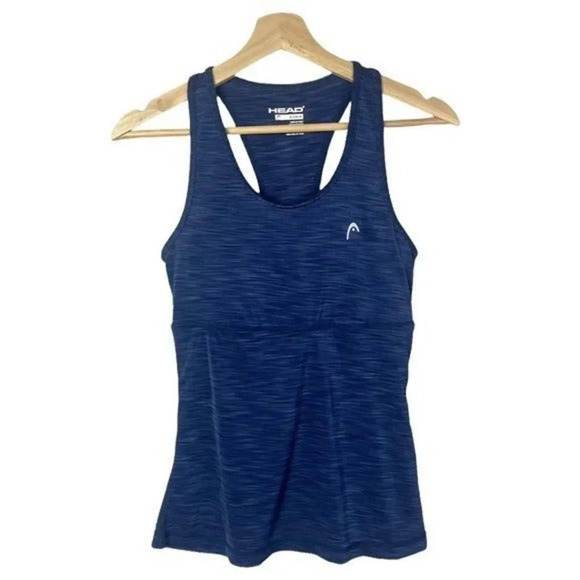 Head Dark Blue Racerback Built in Bra Athletic Tank Top S - Picture 1 of 3